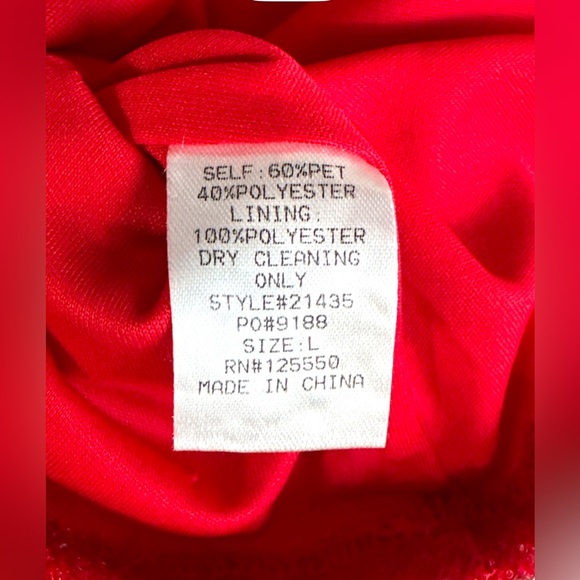 CELEBRITY FASHION® by HERA COLLECTION, Red Sequin Dress, Size L - Picture 10 of 10